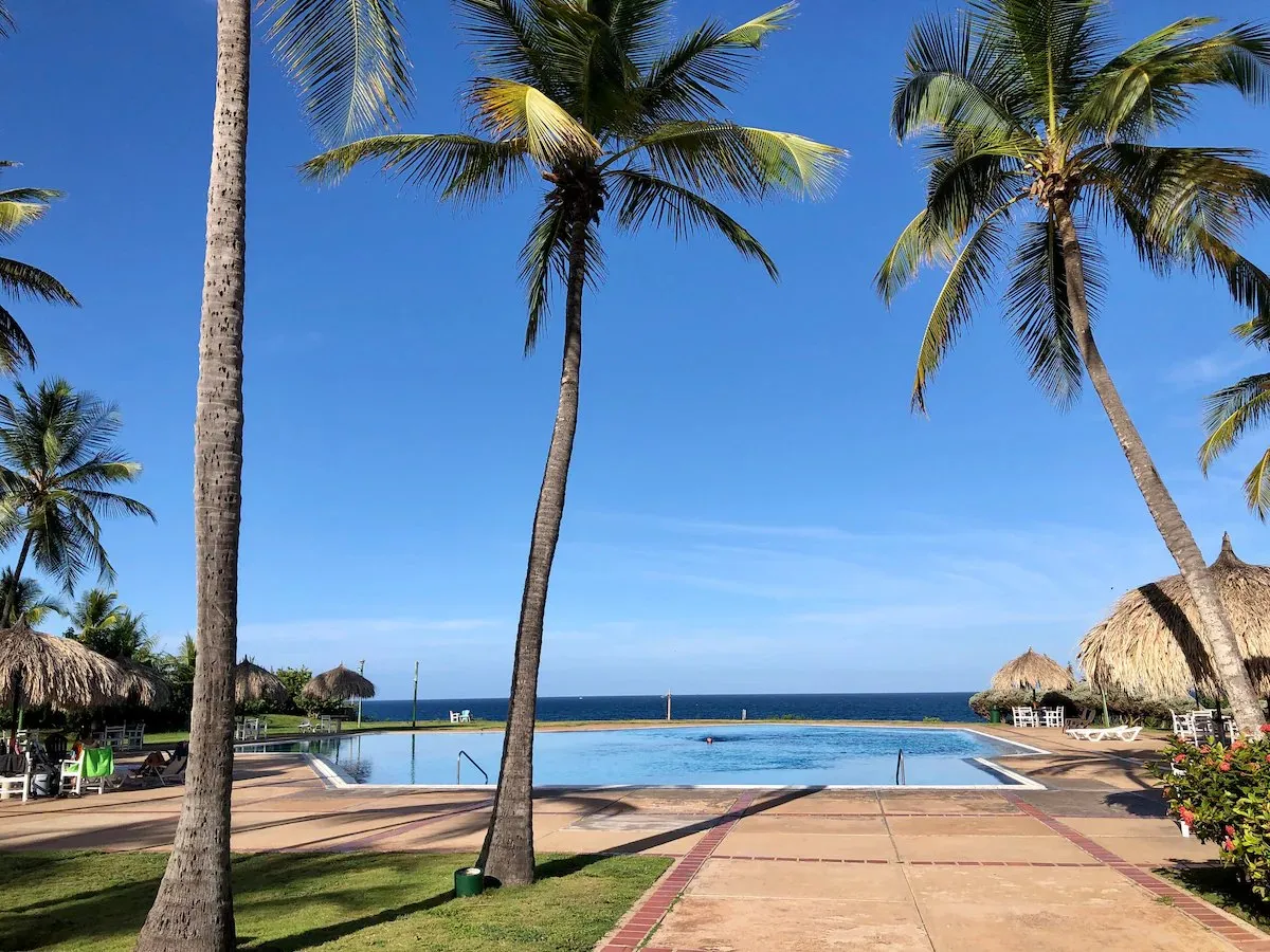 Piscina palmeras · Las Terrazas de Guacuco